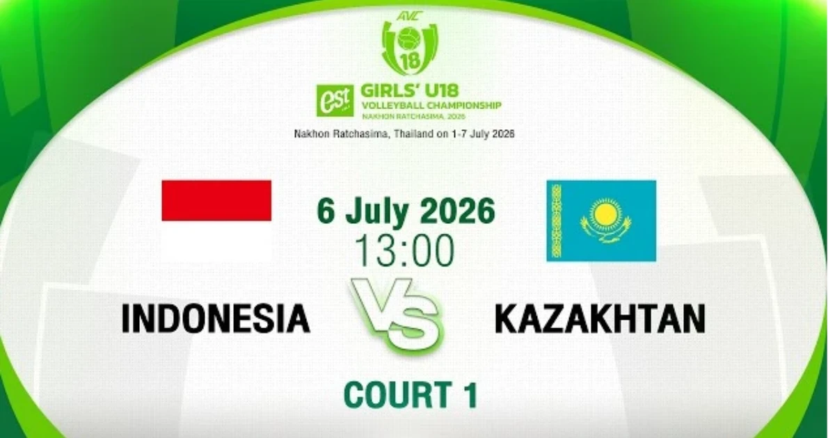 INA-KAZ l Court 1 l AVC Girls’ U 18 Volleyball championship 2026